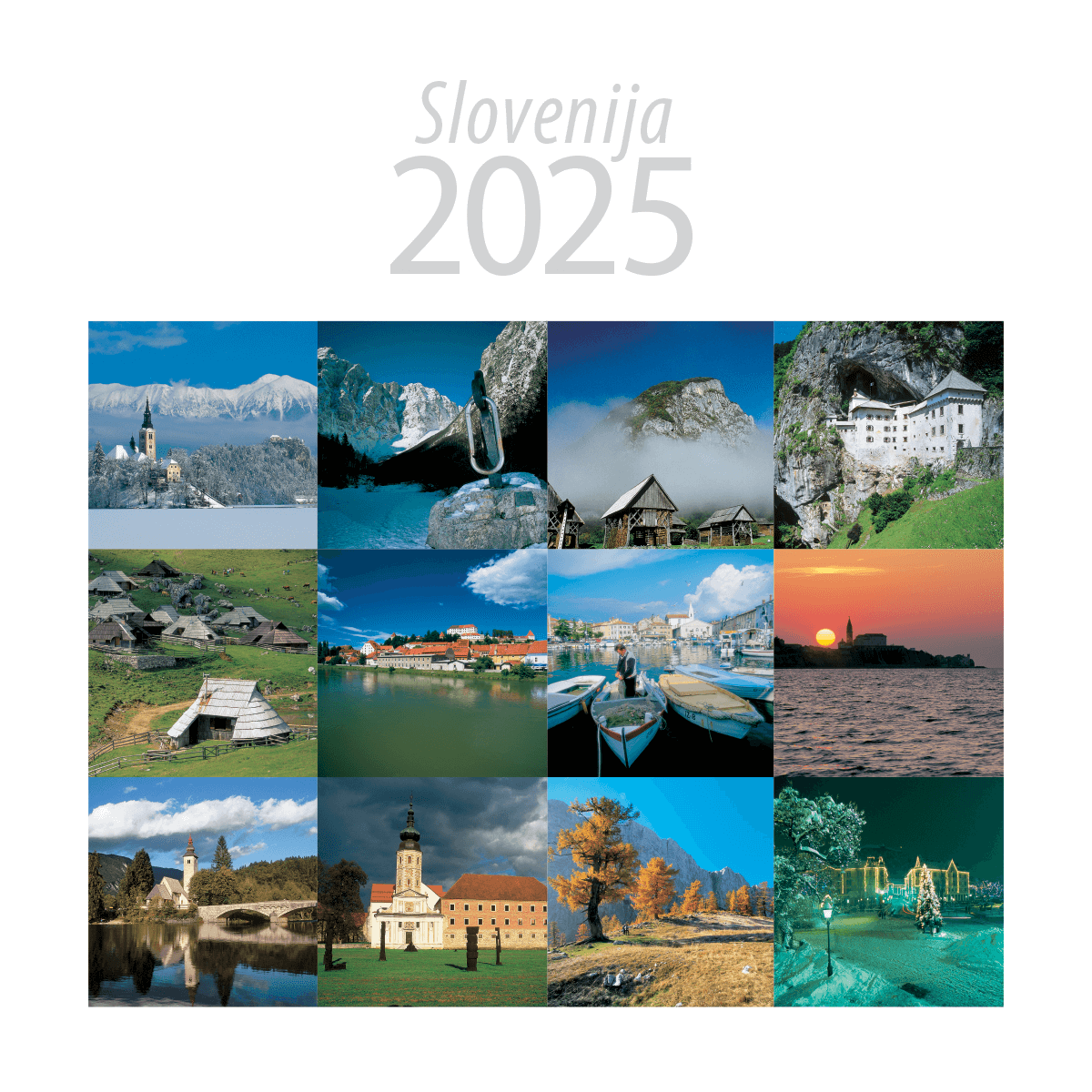 Art.100002 - Koledar BORI_stenski - SLOVENIJA: 300x300 mm - kvadrat, spirala sredina